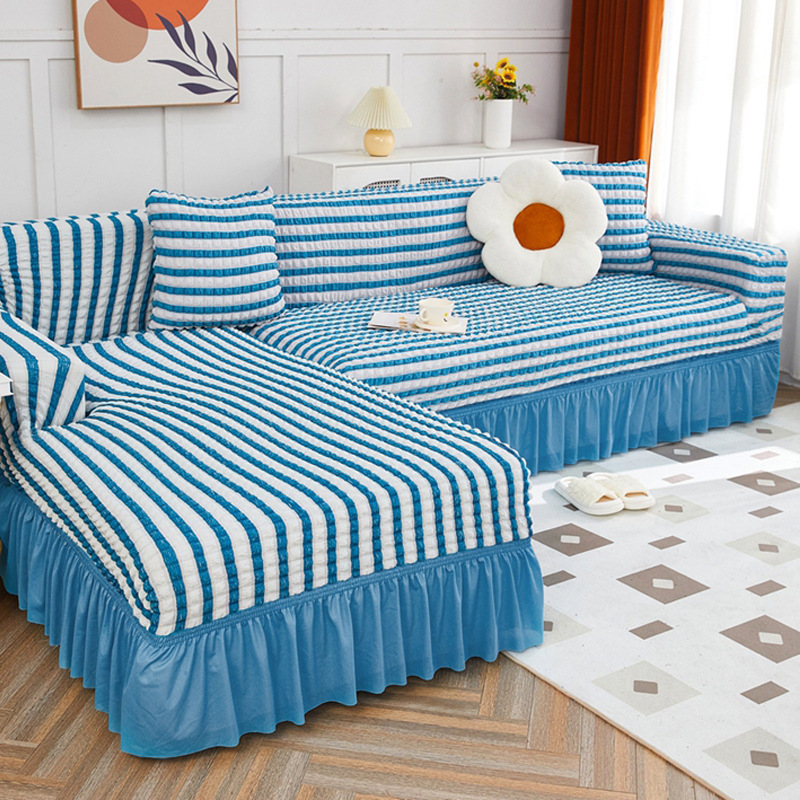 Picture of Thickened stretch seersucker lace sofa cover cover for imperial concubine single double combination sofa cover all-inclusive non-slip
