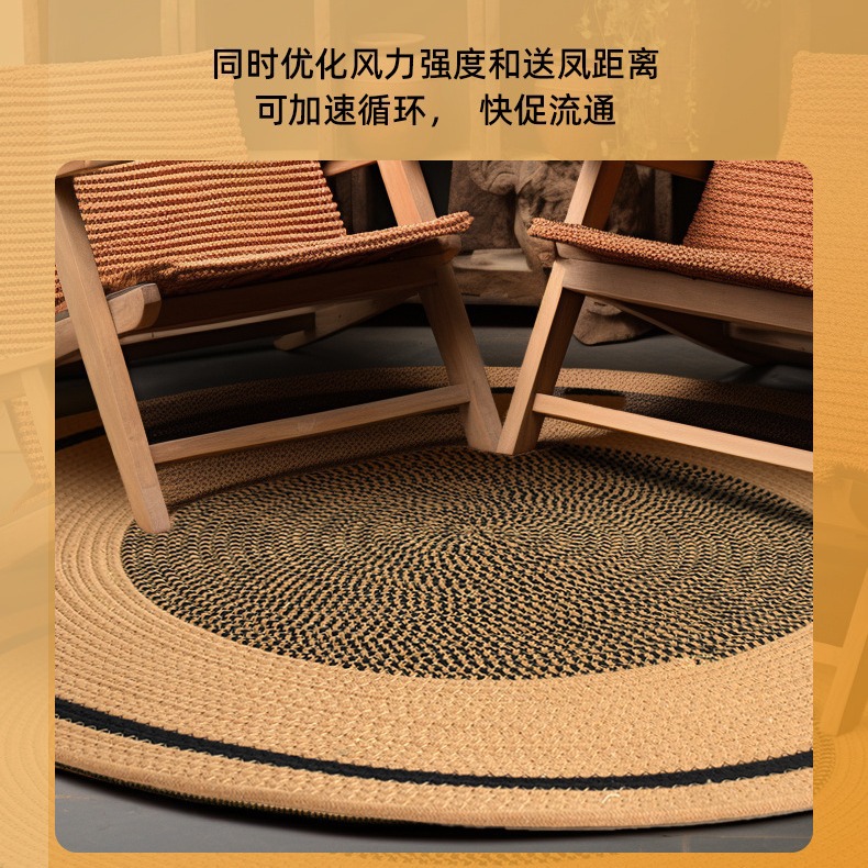 Picture of Cotton Rope Woven Floor Mat Living Room Coffee Table Round Floor Mat 120cm Bedroom Bedside Blanket Clothing Store Decoration Simple