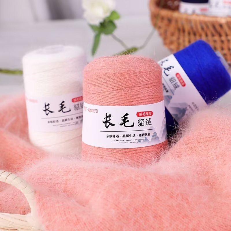 Long Wool Mink Wool Handmade Knitted Material Bag Woven Scarf Hat Sweater Wool Diy Handmade Wool Group