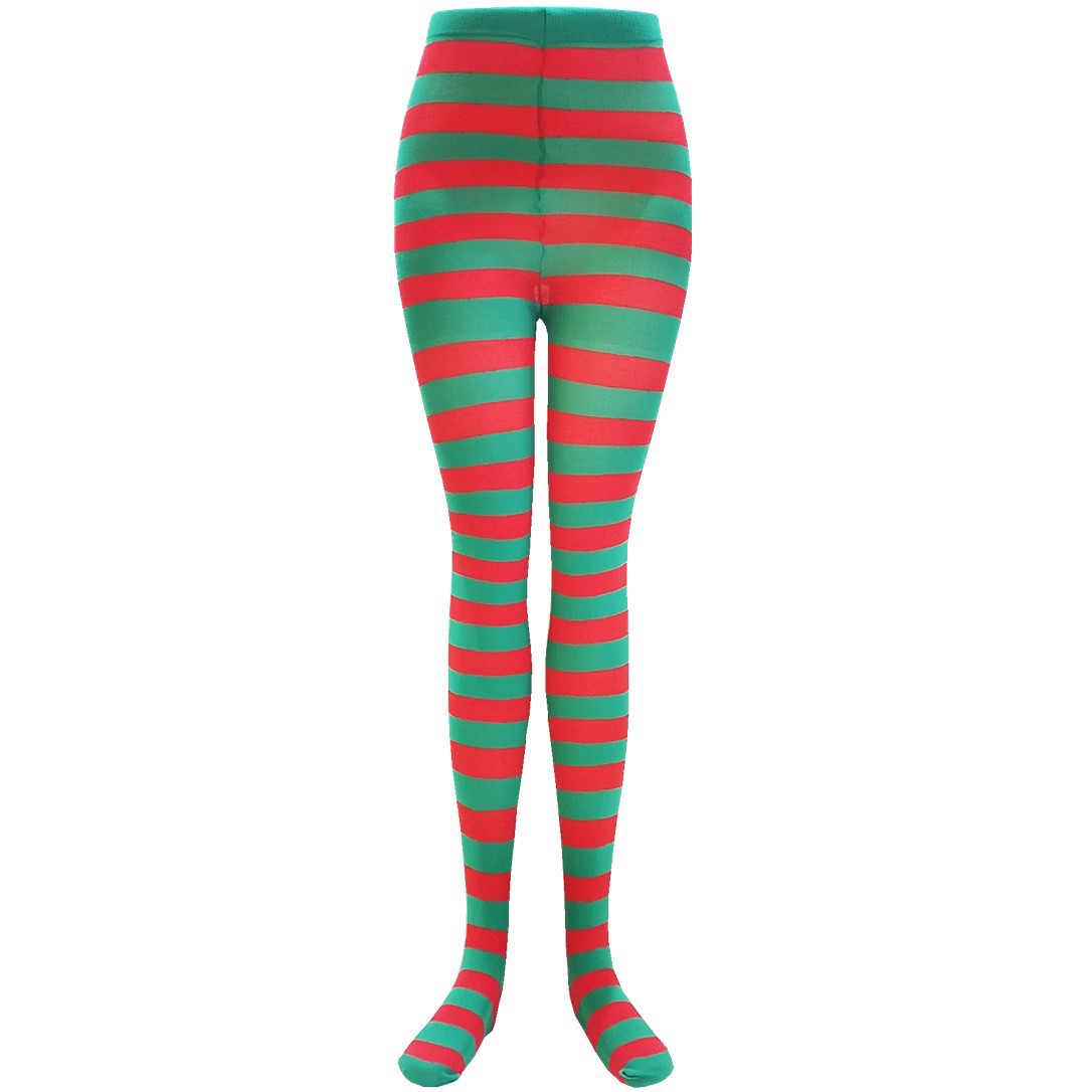 Picture of Halloween Christmas Striped Stockings Party Costume Accessories Over-the-Knee Stockings Striped Pantyhose