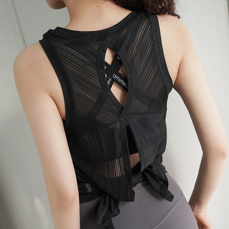 Picture of 2025 New Yoga Wear Vest Women's Quick-Drying Sports Top Beautiful Back Sleeveless Coverall Loose Fitness Wear Cover-Up Women