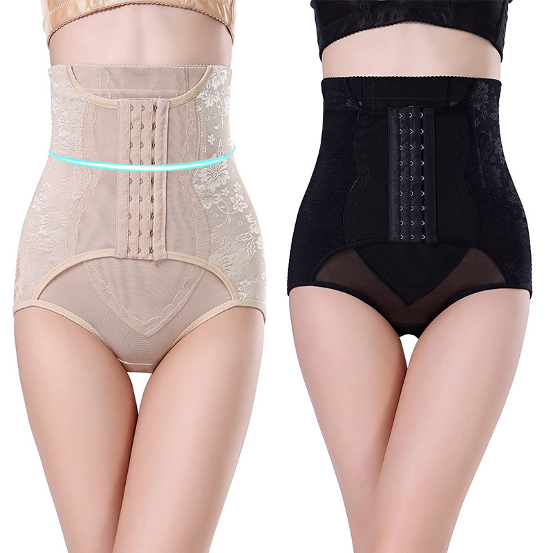 Postpartum High-Waisted Tummy Control Pants for Women, Body Shaping Three-Row Buckle Enhanced Shapewear, Waist and Stomach Compression, Hip-Lifting Corset Panties for Slimming