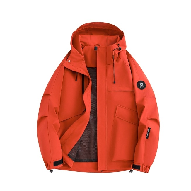 Couple waterproof jacket, outdoor hiking suit, jacket, windproof waterproof hooded solid color cargo jacket, customizable