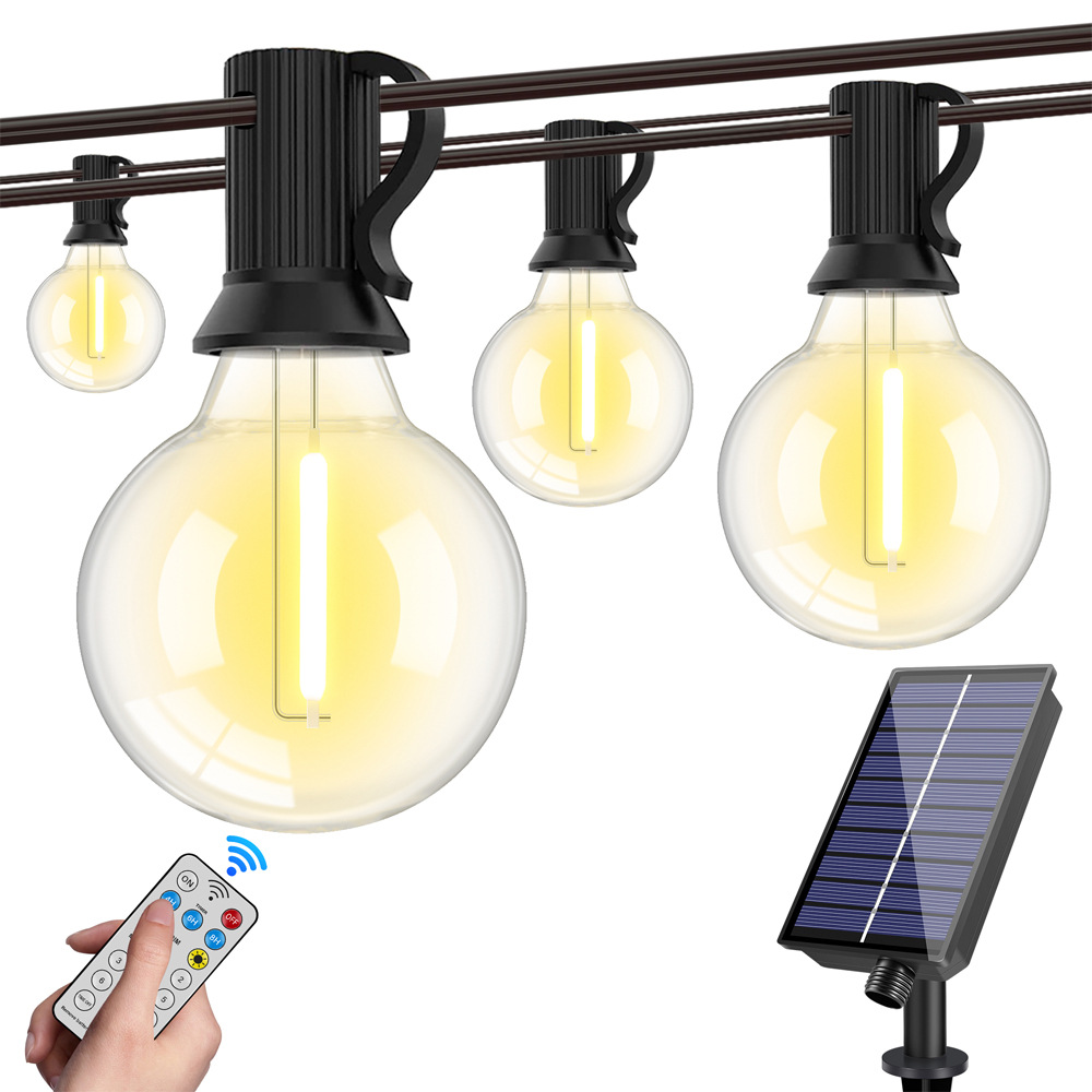 Picture of G40 Solar String Lights Outdoor Waterproof Camp Decorative Lights Led Remote Control Dimming Camping Style Atmosphere Lights Plastic Anti-Fall
