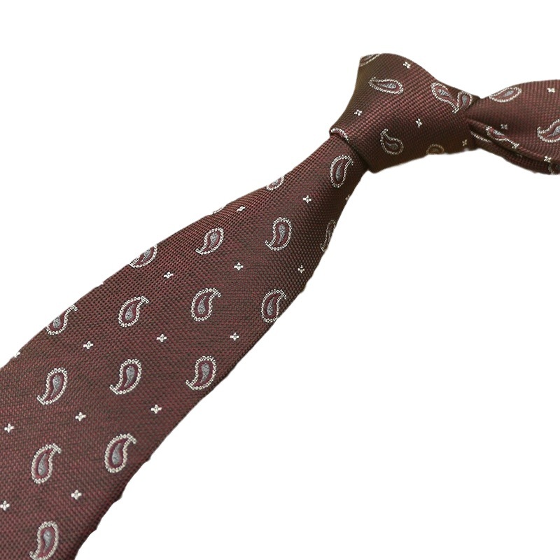 Tie Men's Casual All-match British Vintage Pattern Women's 7CM Striped Fashion Men's Business Dress Professional Dark Red