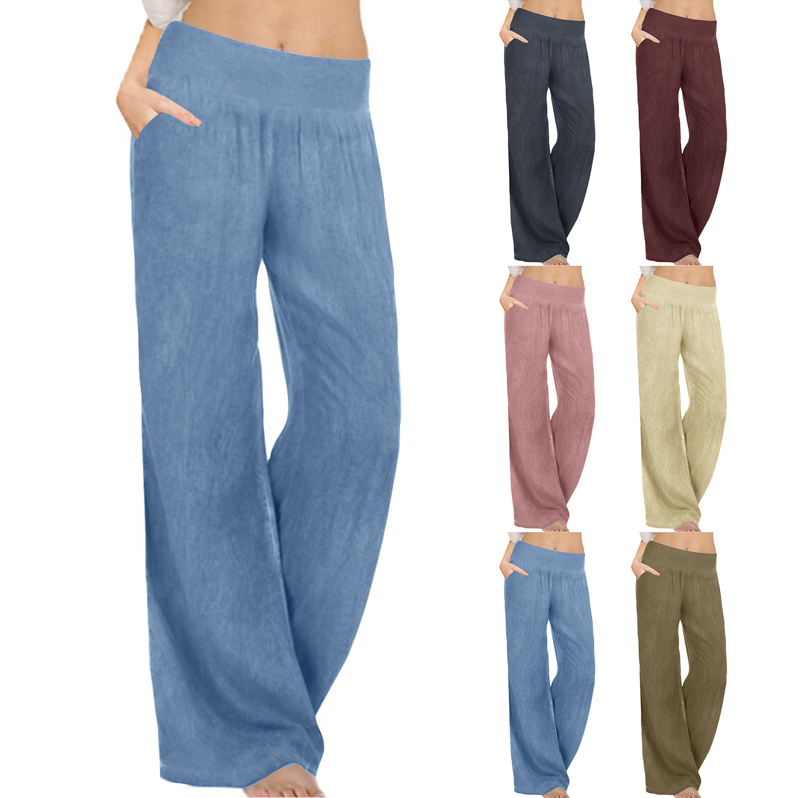2023 AliExpress ebay European and American Cross-border Foreign Trade plus size Women's Casual Pants Thin Jeans Wide Leg Pants Casual