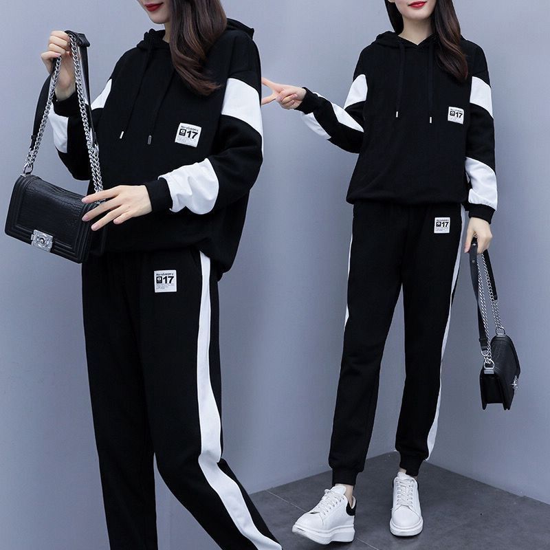 Fashion casual suit women's 2022 autumn new Korean version of loose temperament mature style sports two-piece trendy ins