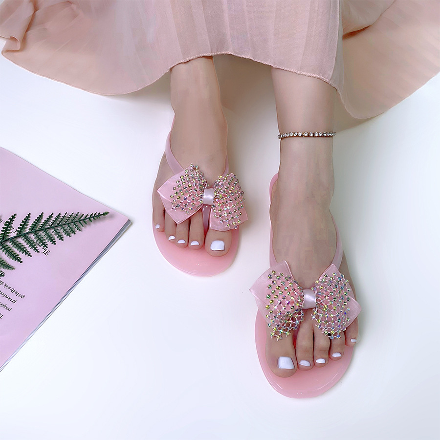 Transparent beach women sandals flip flops pvc jelly flat amazon casual sandals