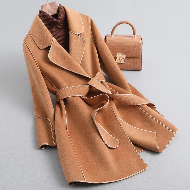 Picture of High-end Korean-style Woolen Coat Women's 2024 Autumn and Winter New Western-style Age-reducing Mid-length Double-sided Woolen Coat Women's Trendy