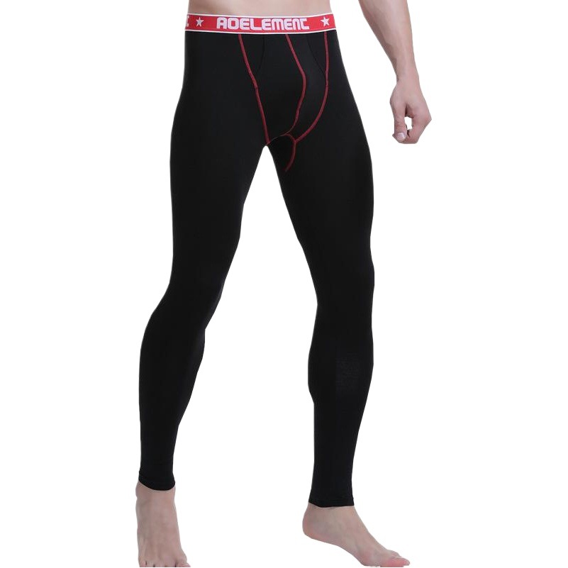 Autumn and Winter Men's Bullet Separated Autumn Pants Color Matching Single Piece Youth Warm Pants Tight Bottoming Pants Thin Men's Inner Pants
