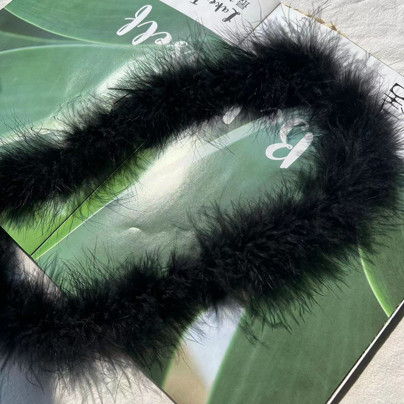 Picture of New products wholesale full fluffy feather strips Turkey wool strips wedding festival jewelry clothing luggage decorative feathers 2 meters 1