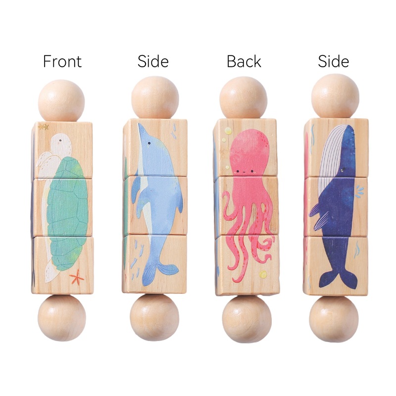 Picture of Children's Educational Rotating Animal Shape Matching Toy Baby's Grasping Bite Rattle Toy Creative Turnaround