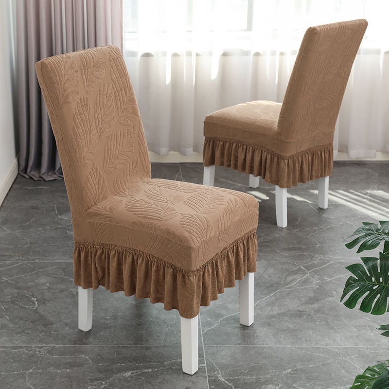 Picture of Four Seasons Universal Household Dining Table Chair Cover Chair Cover Light Luxury Hotel Restaurant Jacquard Skirt Elastic Chair Cover Simple