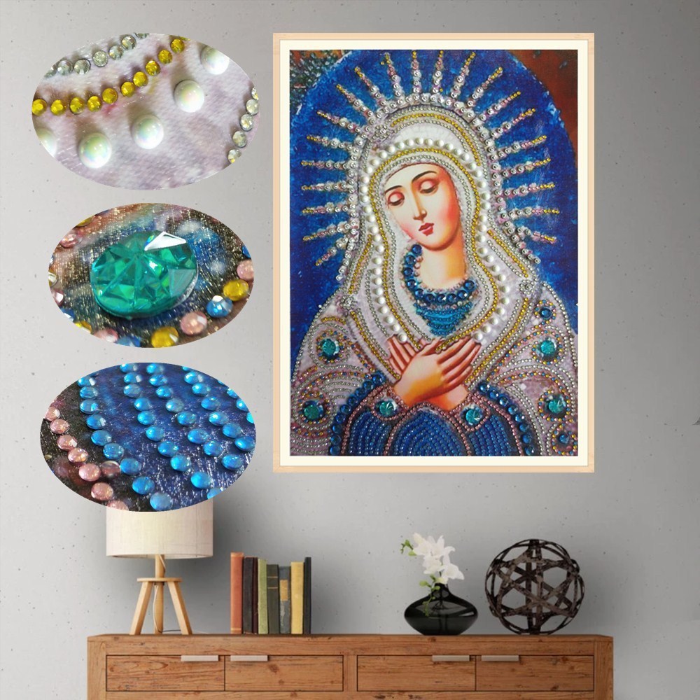 5D New Diamond Painting with Diamonds, Mother-Of-Pearl Special-Shaped Diamond Dot Diamond Show Bedroom Living Room Hanging Painting Cross Stitch