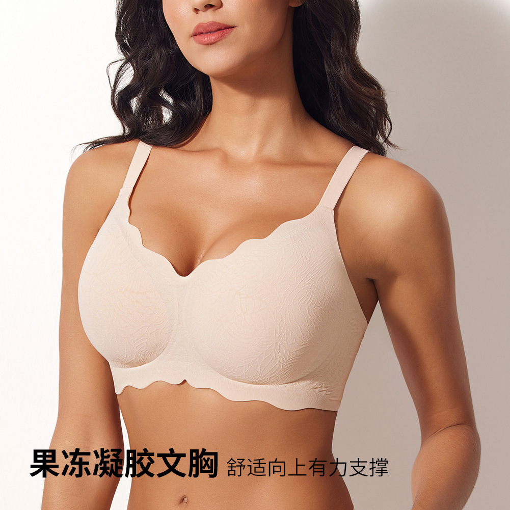 Cross-border foreign trade underwear, big breasts, no traces, no underwire, gathering, anti-sagging, beautiful back, bra, integrated bra, and auxiliary breasts