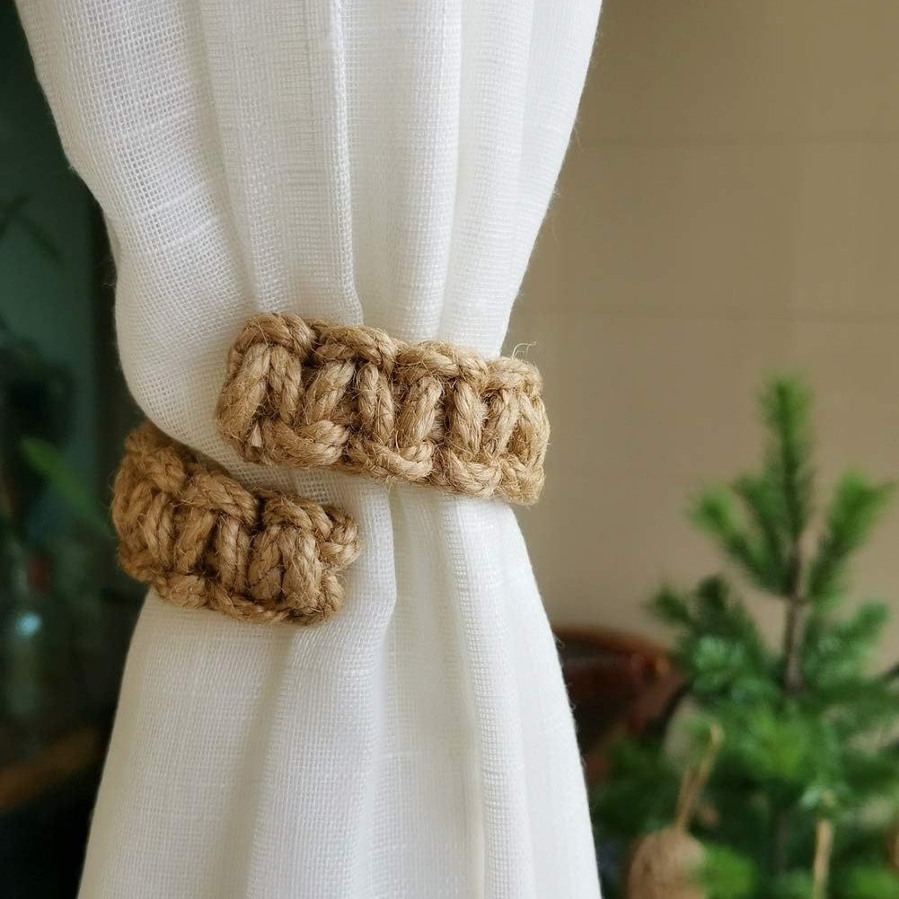 Cross-border Amazon Hand-woven Hemp Rope Cotton Rope Curtain Strap Strap Strap Strap