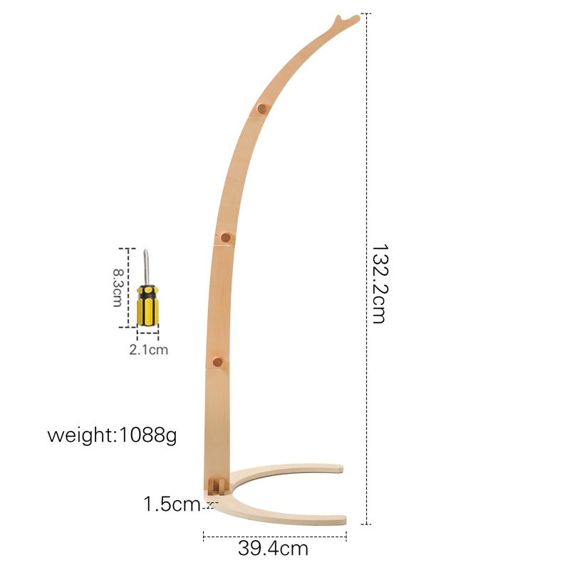 Picture of Amazon Wooden Baby Bed Bell Bracket Rotatable Baby Comforting Bracket Floor Hanging Wooden Bed Bell Toy