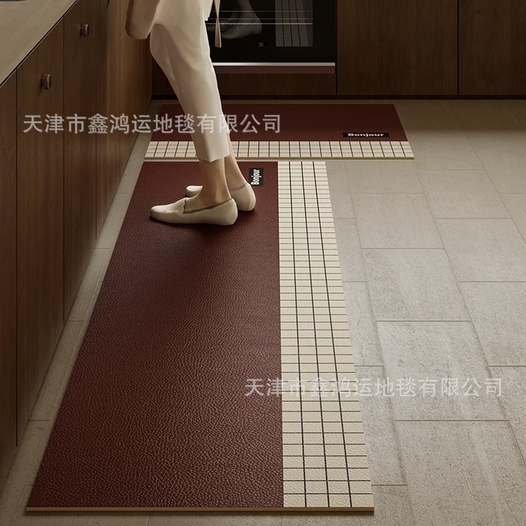 Mosai Variant Retro Simple Kitchen Mat Waterproof Non-Slip Oil-Proof Wipe-Free Dirty-Resistant Full Mat