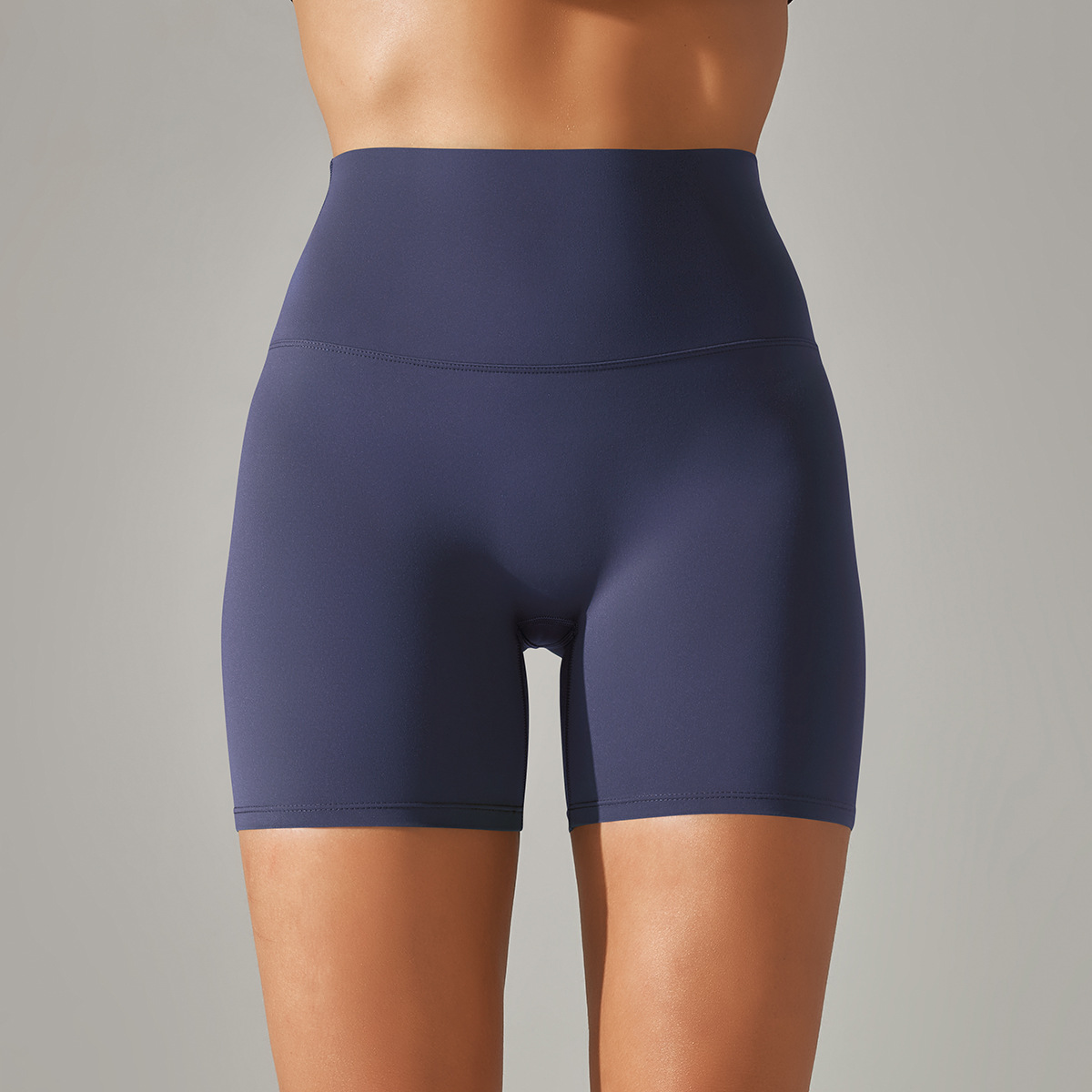 Picture of Spring and Summer New Solid Color Yoga Shorts Double-Sided Brushed Tight-Fitting High-Waist Elastic Sports Fitness Three-Point Yoga Pants for Women