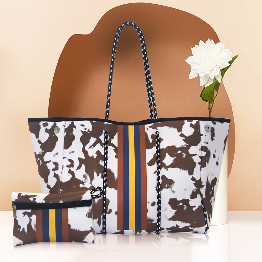 Picture of Diving Material Perforated Beach Bag European and American Fashion Portable Shoulder Strap Mother Bag Outdoor Casual Bag Portable Women's Bag for Women