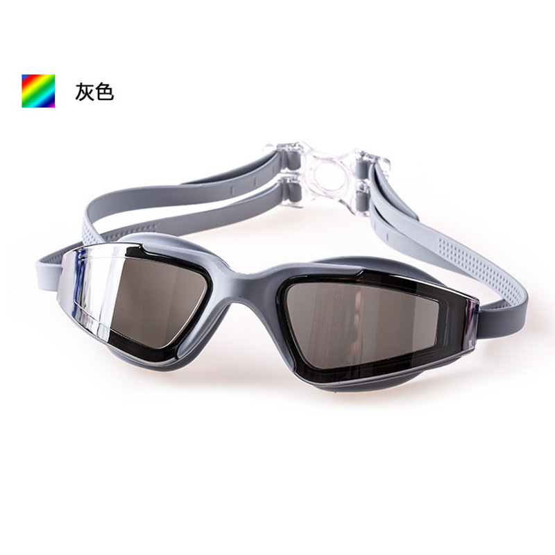 Picture of high quality plating large frame swimming goggles unisex waterproof anti-fog swimming goggles diving goggles boxed wholesale