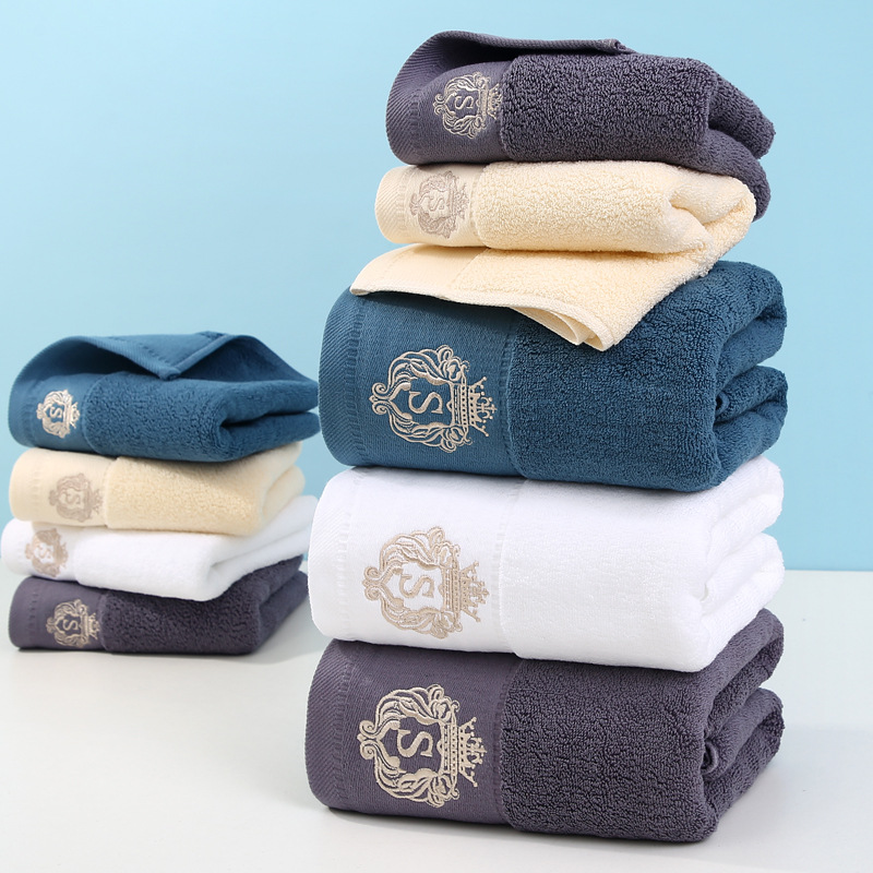 Picture of Business gifts towel wholesale cotton thickened foreign trade adult bath towel household do not drop hair embroidery logo custom