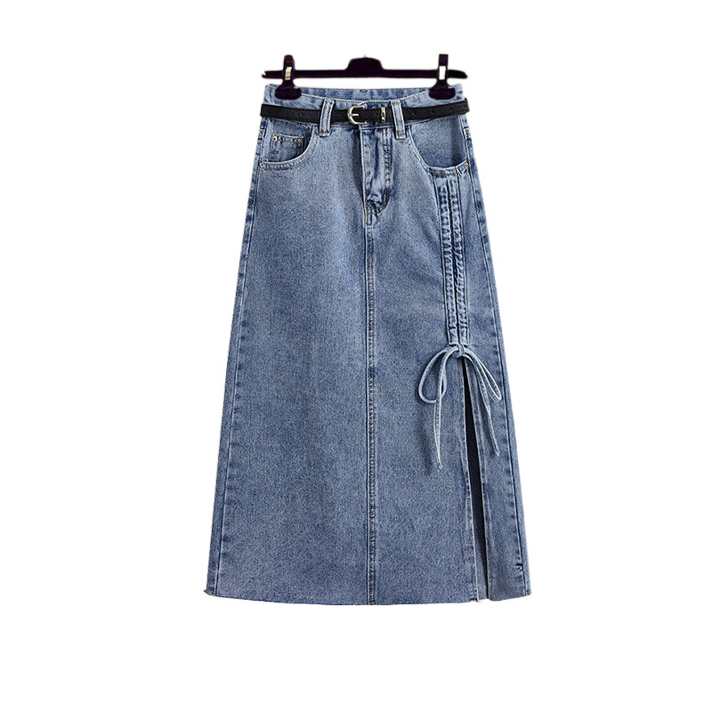 Picture of Summer Suit for Women 2024 New Large Size Women's Fashionable Waist Slimming Shirt Denim Skirt Two-Piece Trendy Set