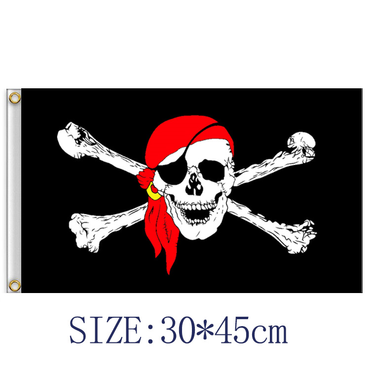 Picture of Foreign trade supply 30x 45CM pirate flag skeleton flag bar haunted house KTV Halloween hanging cloth
