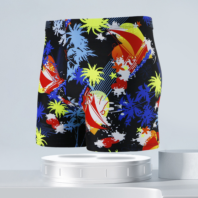 Picture of New boxer swimming trunks men's fashion printing casual quick-drying Hot Spring Holiday Beach swimming pool swimming trunks