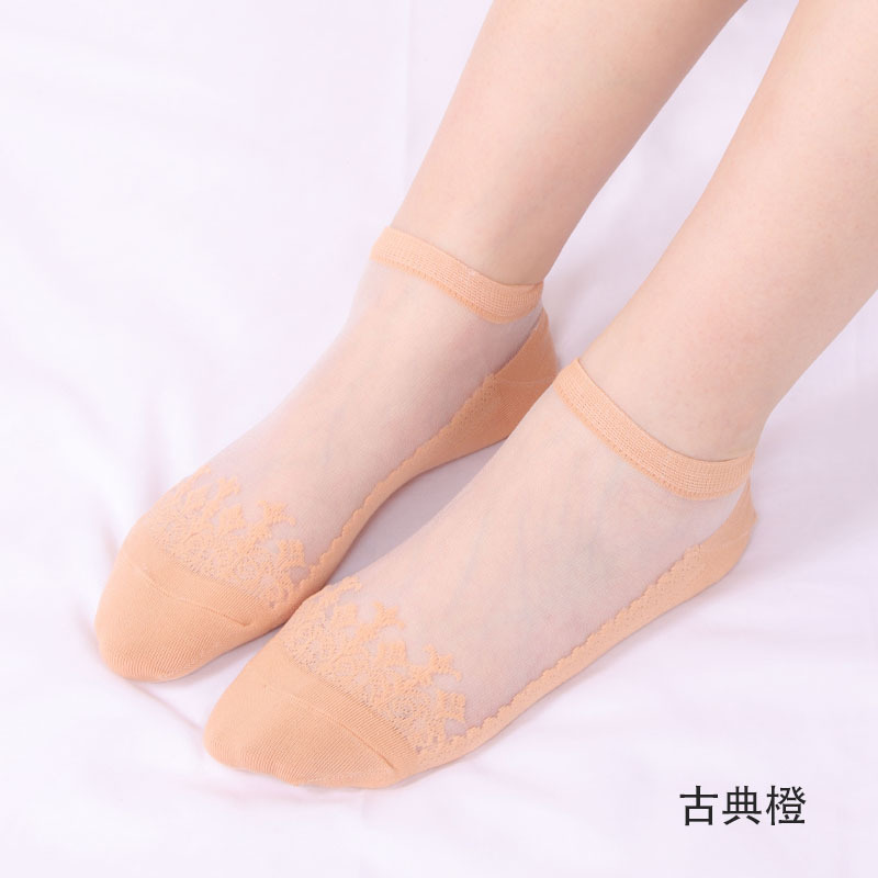 Picture of Jacquard Cool Transparent Crystal Glass Stockings Women's Short Socks Women's Summer Thin Invisible Socks Boat Socks Wholesale
