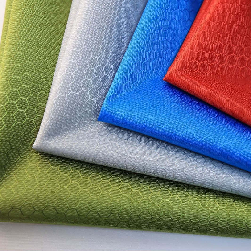 Picture of 10-Point Ball Grid Water-Repellent Plaid Fabric in Stock Large Football Grid Multi-Color Environmentally Friendly Bags Oxford Cloth Waterproof Fabric
