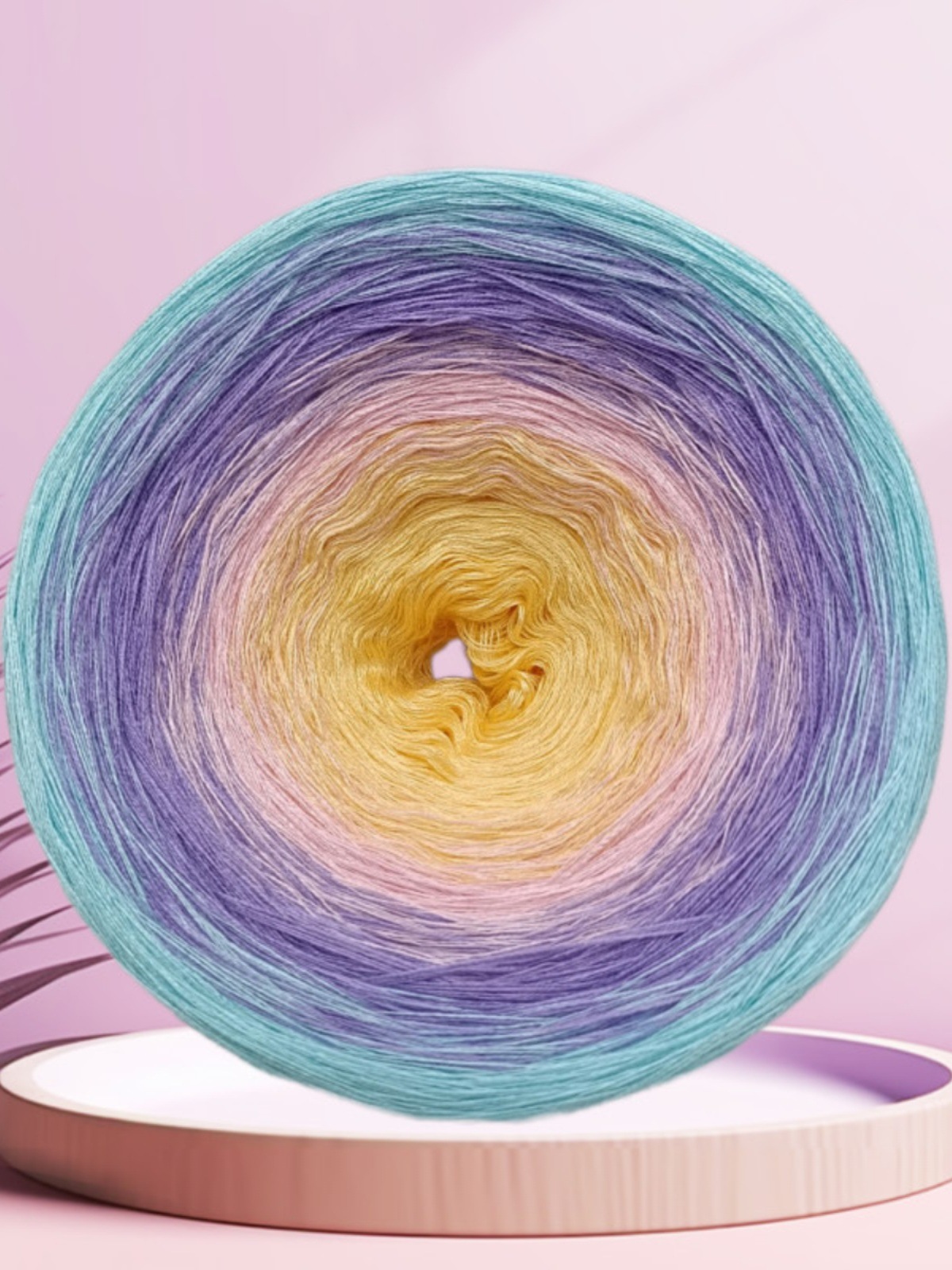 Spring and Summer Lace Cotton Pure Cotton Fairy Thread Rainbow Cake Thread Gradient Hand-Knitted Wool Shawl Stick Needle Crochet Thread