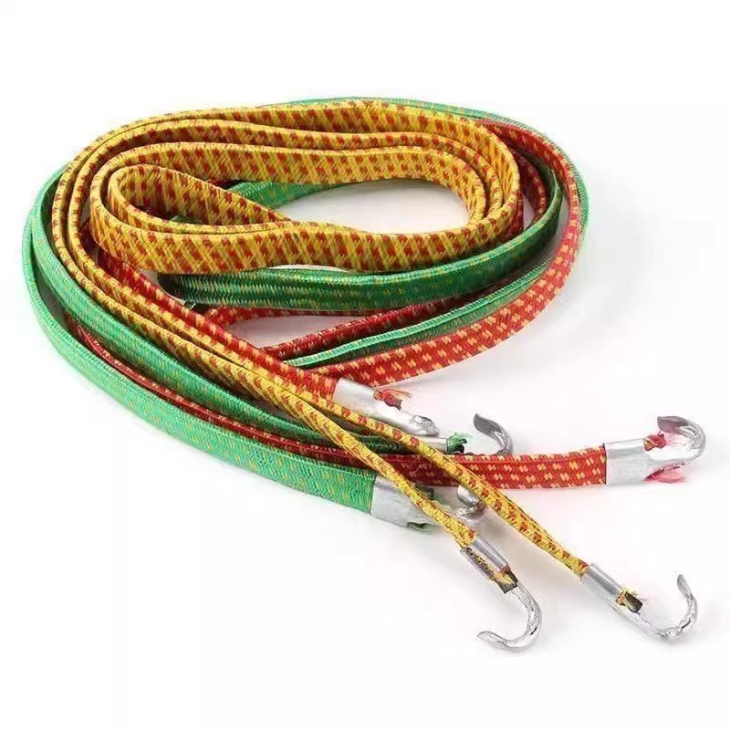 Motorcycle binding rope thick with hook flat rope electric car elastic rope trunk binding rope luggage rope