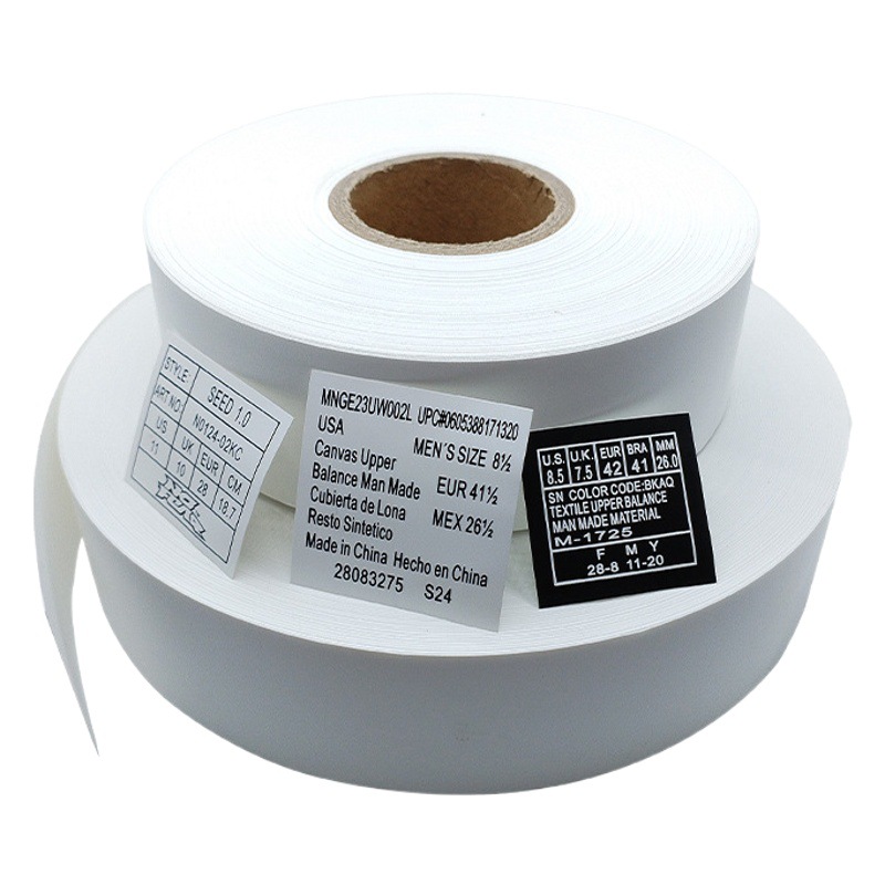 TPU material shoe tongue label White transparent coating with Hot Press label blank water wash label high temperature does not fade