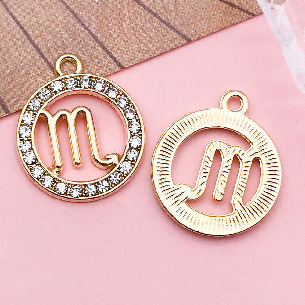 Picture of Twelve Zodiac Signs Cross-Border Zodiac Signs with Diamonds Alloy Accessories DIY Combination Necklace Earrings Pendant Pendant Accessories
