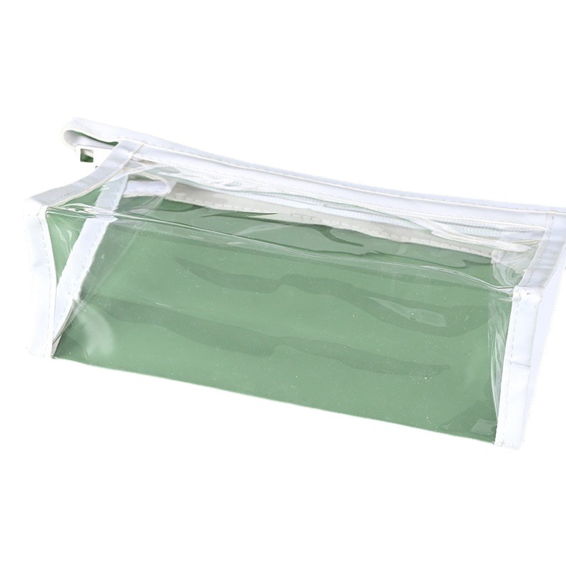 Factory supply transparent zipper bag stationery bag student simple plastic packaging bag sealed pvc pen bag wholesale