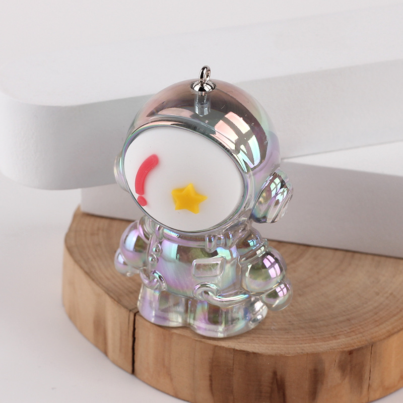 Picture of Electroplating colorful cartoon cute astronaut pencil sharpener pendant DIY astronaut key chain stationery accessories