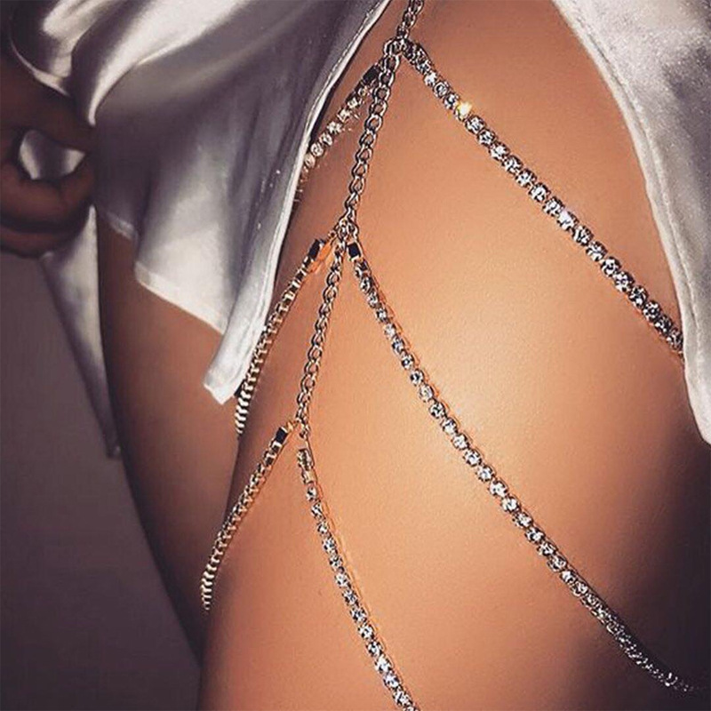 Picture of European and American cross-border jewelry multi-layer claw chain sexy thigh chain ebay hot sale rhinestone thigh chain anklet