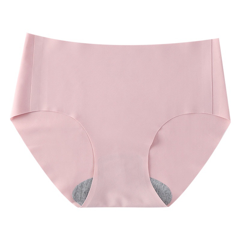 Independently Packed] Safe Shangpin Seamless One-Piece Ice Silk Women's Mid-Waist Plaid Breathable Sexy Briefs for Women
