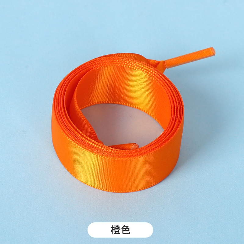 Picture of Silk shoelaces flat lace satin webbing sports small white shoes shoelaces color silk shoelaces 2cm wholesale