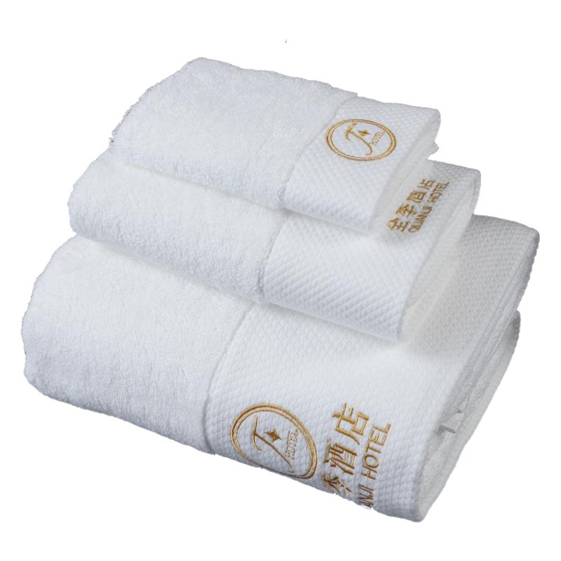 Star Hotel Towel Bath Towel Pure Cotton White Thickened Face Towel Beauty Salon Gift Hotel Bed and Breakfast Hotel Towel