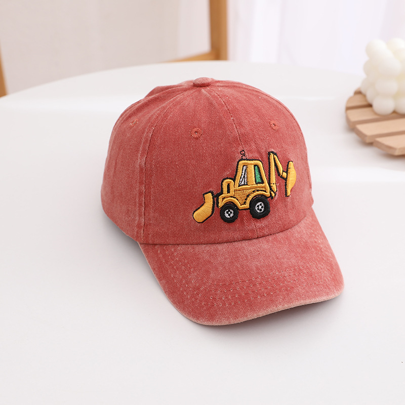 Picture of Children's hat wholesale Spring and Autumn New washed boys and girls cap Korean retro excavator cartoon baseball cap