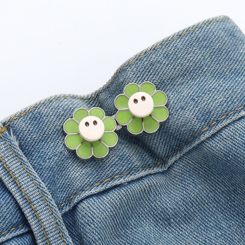 Picture of Chinese Knot Waist Buckle Pair Buckle Flat Bottom Removable Nail-free Seam-free Button Girl's Trouser Skirt Waist Size Change Artifact