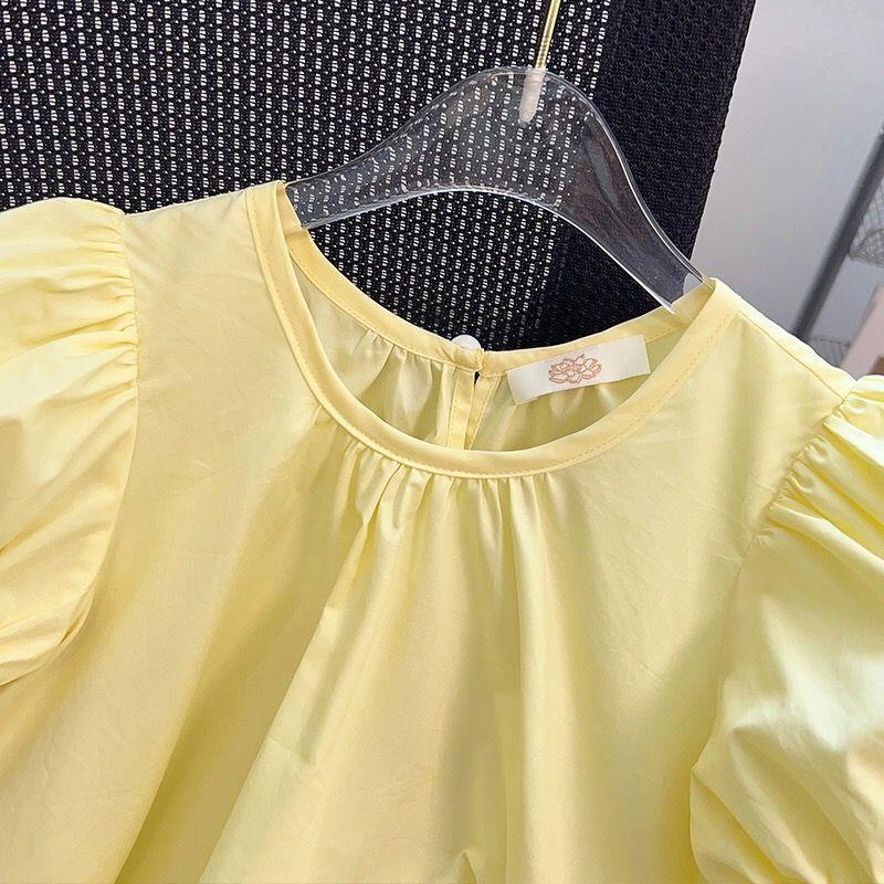 Picture of Girls' Fashionable Dress 2024 Summer New Style Korean Style Fashionable and Sweet Short-Sleeved Dress for Middle-Aged and Older Children