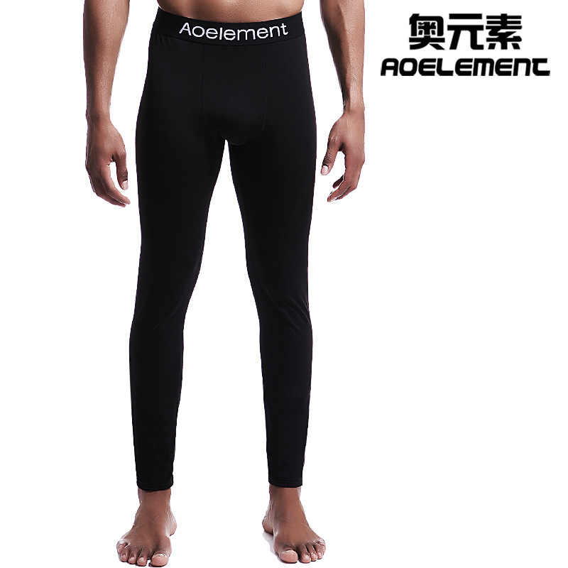 Picture of Men's long autumn pants single fleece-lined thin pants youth line pants warm pants slim autumn and winter leggings wool pants men