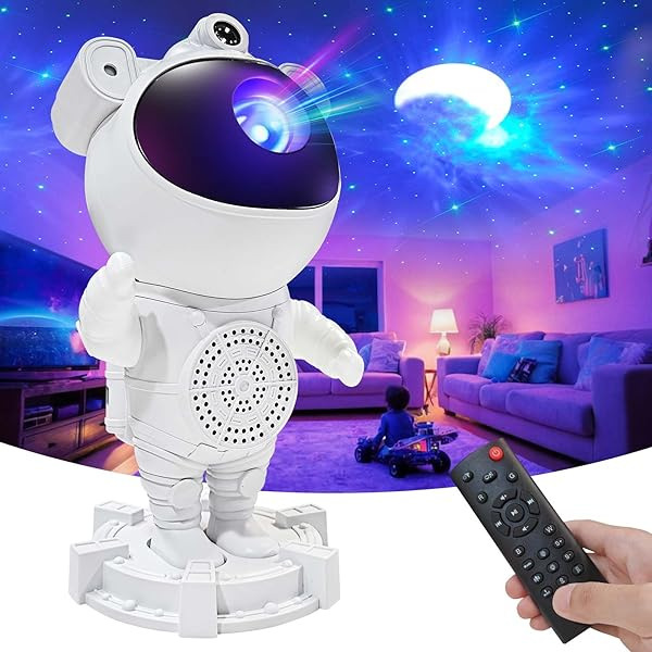 Amazon Cross-border Bluetooth Astronaut Nebula Star Projection Night Light Bedroom Sleep Atmosphere Astronaut Table Lamp