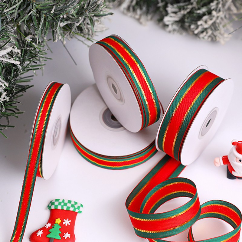 red green polyester ribbon holiday christmas gift gift decoration diy handmade bouquet flower packaging material