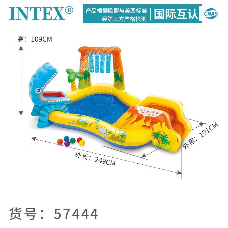 Picture of INTEX57444 Dinosaur Volcano Slide Park Pool Children's Inflatable Swimming Pool Bath Swimming Pool Thickened Sand Pool