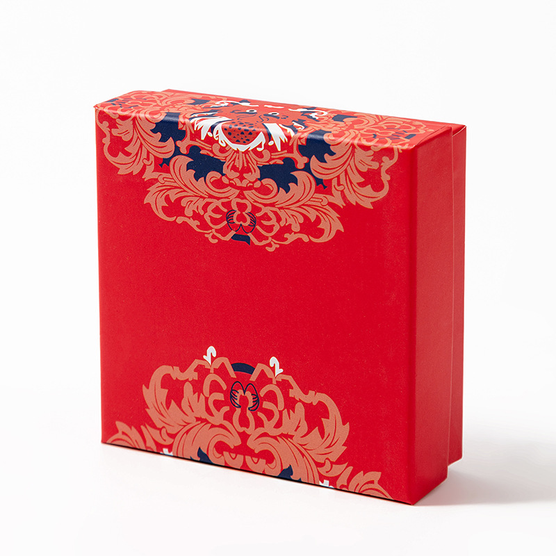 New Year Festive Red Heaven and Earth Cover Jewelry Packaging Box Jewelry Pendant Earrings Necklace Ring Gift Packaging Wholesale