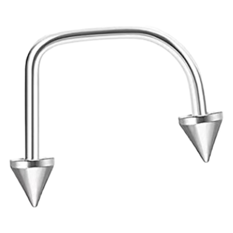 in stock titanium steel D-shaped lip ring lip stud size ball stainless steel four-color puncture jewelry Amazon hot U-shaped men and women